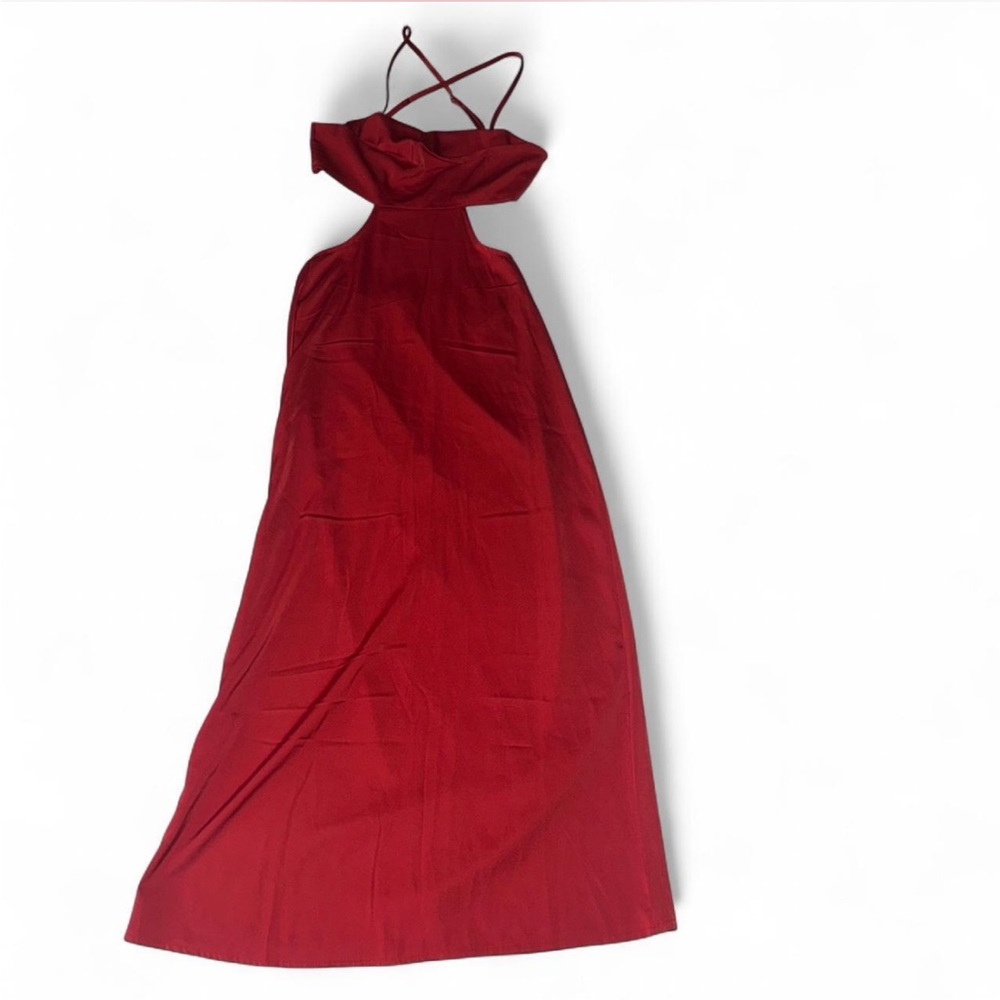 Chic Strapless Red Dress